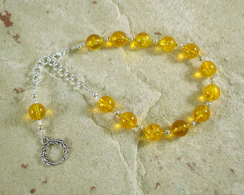 Apollo Prayer Bead Bracelet in Citrine (Large): Greek God of Music and the Arts, Health and Healing - Hearthfire Handworks 