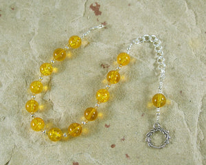 Apollo Prayer Bead Bracelet in Citrine (Large): Greek God of Music and the Arts, Health and Healing - Hearthfire Handworks 