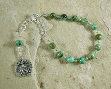 Aristaios Prayer Bead Bracelet in African Turquoise: Greek God of Excellence and Useful Arts - Hearthfire Handworks 