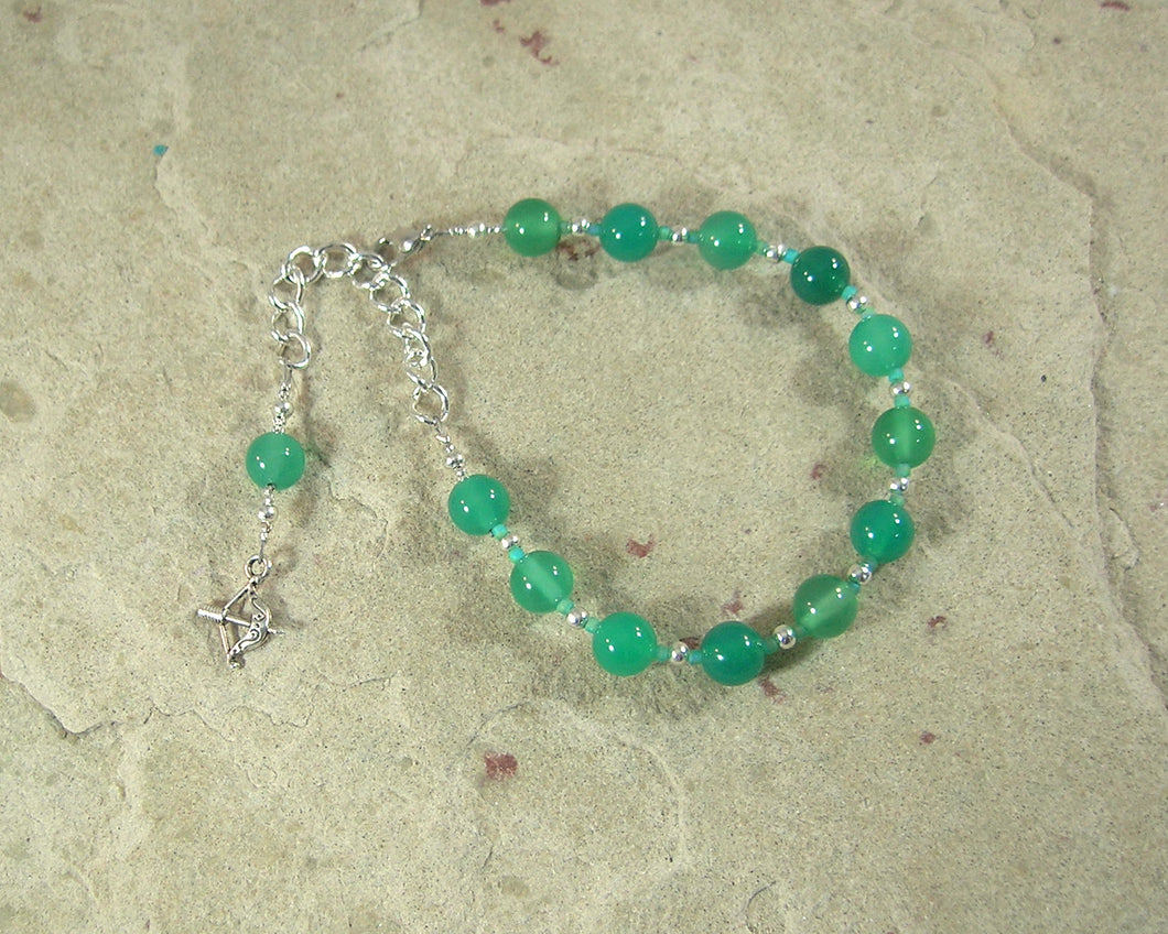 Artemis Prayer Bead Bracelet in Green Agate: Greek Goddess of  the Wild, Protector of Young Women