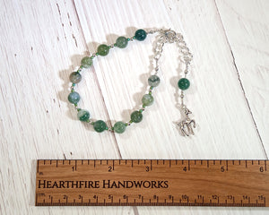 Artemis Prayer Bead Bracelet in Moss Agate: Greek Goddess of  the Wild, Protector of Young Women