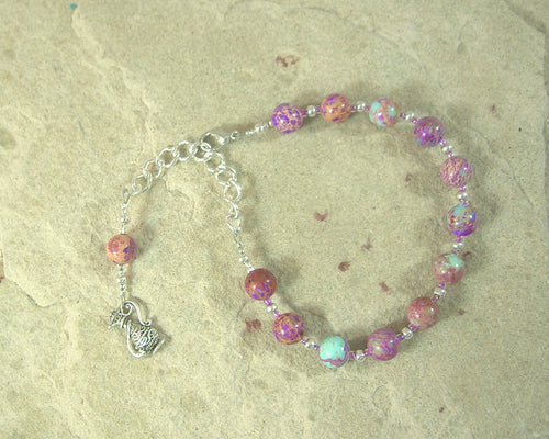 Circe Prayer Bead Bracelet in Purple Imperial Jasper: Greek Goddess of Magic, Transformation