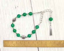 Danu Prayer Bead Bracelet in Green Agate:  Irish Celtic Mother Goddess