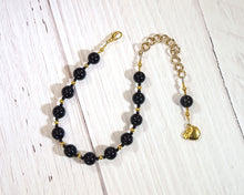 Eris Prayer Bead Bracelet in Obsidian: Greek Goddess of Discord