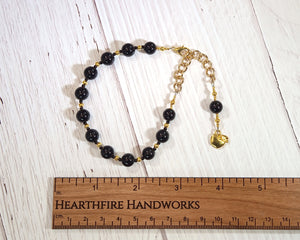 Eris Prayer Bead Bracelet in Obsidian: Greek Goddess of Discord