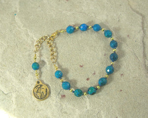 Gaia Prayer Bead Bracelet in Azurite/Chrysocolla: Mother Earth, Mother of the Greek Gods