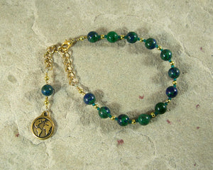 Gaia Prayer Bead Bracelet in Chrysocolla/Lapis: Mother Earth, Mother of the Greek Gods - Hearthfire Handworks 