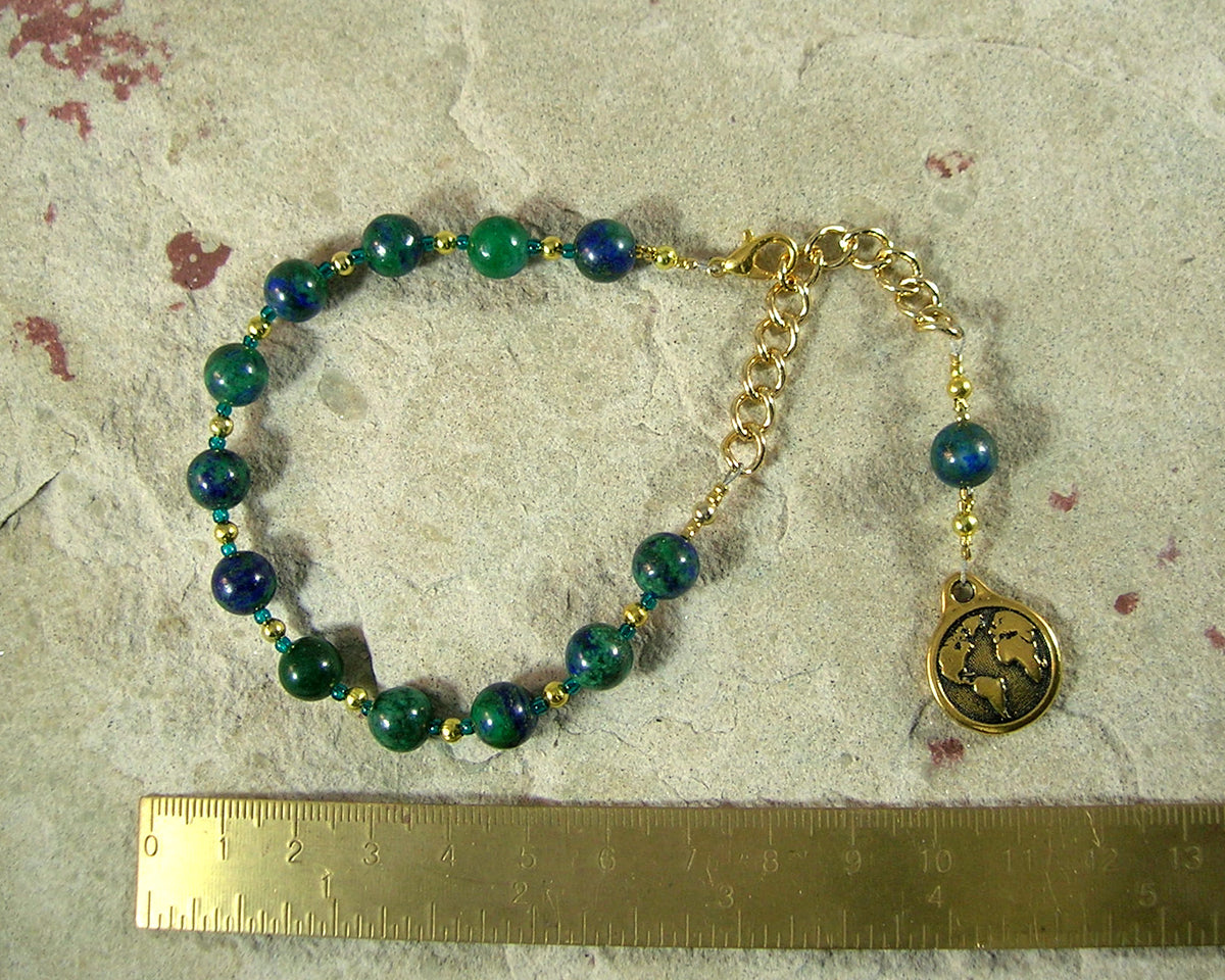 Gaia Prayer Bead Bracelet in Chrysocolla/Lapis: Mother Earth, Mother o ...
