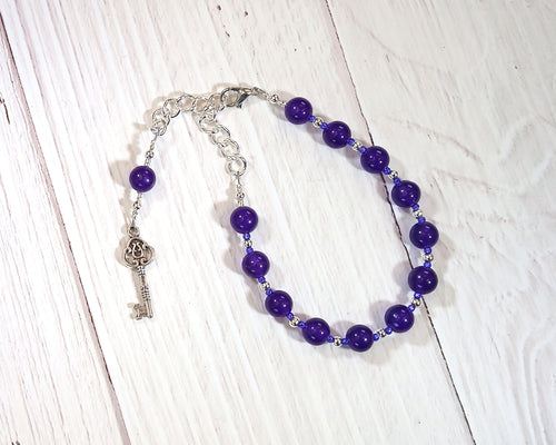 Hekate Prayer Bead Bracelet in Amethyst: Greek Goddess of Magic and Witchcraft