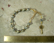 Hekate Prayer Bead Bracelet in Dalmation Jasper:  Greek Goddess of Magic and Witchcraft - Hearthfire Handworks 