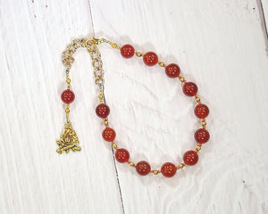 Hestia Prayer Bead Bracelet in Carnelian: Greek Goddess of the Hearth, Home and Family