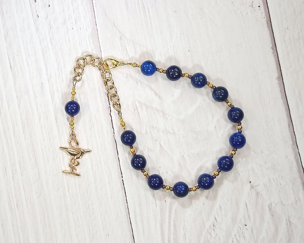 Hygeia Prayer Bead Bracelet in Lapis Lazuli: Greek Goddess of Health and Healing