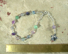 Hypnos Prayer Bead Bracelet in Rainbow Fluorite: Greek God of Sleep - Hearthfire Handworks 