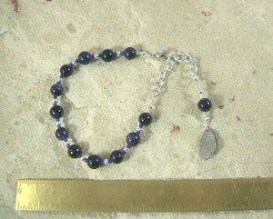 Nyx Prayer Bead Bracelet in Blue Goldstone: Greek Goddess of the Night