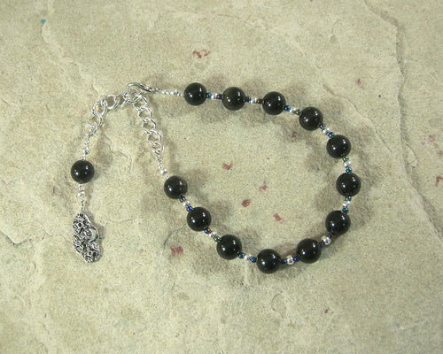Nyx Prayer Bead Bracelet in Golden Obsidian: Greek Goddess of the Night