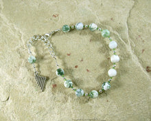 Pan Prayer Bead Bracelet in Tree Agate:  Greek God of the Forest, Mountains, Country Life - Hearthfire Handworks 