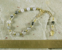 Persephone Prayer Bead Bracelet in Rutilated Quartz: Greek Goddess of Spring, Renewal, Death - Hearthfire Handworks 