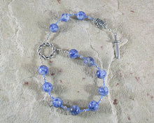 Tyr (Tiwaz) Pocket Prayer Beads in Blue Agate: Norse God of Justice, Law and War - Hearthfire Handworks 