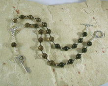 Hekate Prayer Bead Necklace in Smoky Quartz and Black Onyx:  Greek Goddess of Magic, Witchcraft - Hearthfire Handworks 