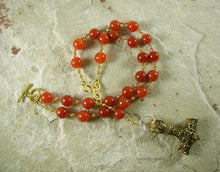 Thor Prayer Bead Necklace in Carnelian:  Norse God of Thunder, Protector of Humanity - Hearthfire Handworks 