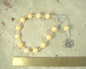 Apollo Pocket Prayer Beads in Apricot Quartz: Greek God of Music and the Arts, Health and Healing