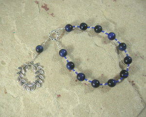 Apollo Pocket Prayer Beads in Blue Tiger Eye: Greek God of Music and the Arts, Health and Healing