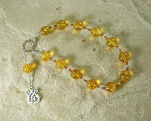 Apollo Pocket Prayer Beads in Citrine: Greek God of Music and the Arts, Health and Healing - Hearthfire Handworks 