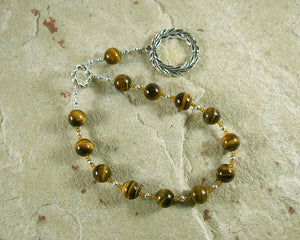 Apollo Pocket Prayer Beads in Tiger Eye: Greek God of Music and the Arts, Health and Healing - Hearthfire Handworks 