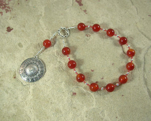 Ares Pocket Prayer Beads in Carnelian: Greek God of War, Battle, Courage, Patron of Soldiers