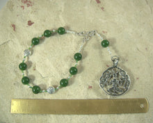 Cernunnos (Kernunnos) Pocket Prayer Beads in Moss Agate: Gaulish Celtic God of Nature and Beasts