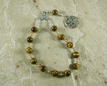 Demeter Pocket Prayer Beads in Tiger Eye: Greek Goddess of Grain, the Harvest, the Seasons - Hearthfire Handworks 