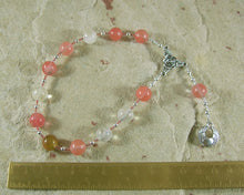 Eros Pocket Prayer Beads in Cherry Quartz: Greek God of Love, Lust, and Passion - Hearthfire Handworks 