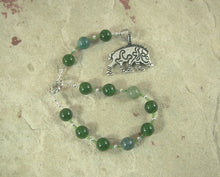 Frey Pocket Prayer Beads in Moss Agate: Norse God of Fertility, Passion, Abundance, Prosperity and Peace.