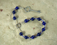 Frigga  Pocket Prayer Beads in Lapis Lazuli: Norse Goddess of Wisdom, Weaving, Good Management - Hearthfire Handworks 