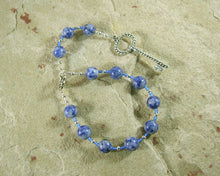 Frigga  Pocket Prayer Beads in Blue Agate: Norse Goddess of Wisdom, Weaving, Good Management - Hearthfire Handworks 