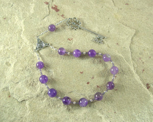 Hekate (Hecate) Pocket Prayer Beads in Amethyst: Greek Goddess of Magic and Witchcraft - Hearthfire Handworks 