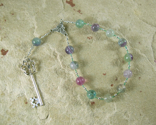 Hekate (Hecate) Pocket Prayer Beads in Purple Fluorite: Greek Goddess of Magic and Witchcraft - Hearthfire Handworks 