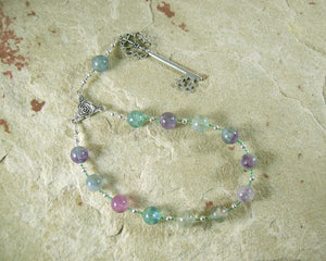 Hekate (Hecate) Pocket Prayer Beads in Purple Fluorite: Greek Goddess of Magic and Witchcraft - Hearthfire Handworks 