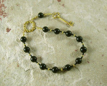 Hekate (Hecate) Pocket Prayer Beads in Black Onyx: Greek Goddess of Magic and Witchcraft - Hearthfire Handworks 
