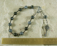 Hekate (Hecate) Pocket Prayer Beads in Snowflake Obsidian: Greek Goddess of Magic and Witchcraft - Hearthfire Handworks 