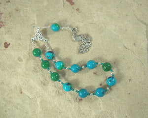 Hera Pocket Prayer Beads in Chrysocolla: Greek Goddess of the Sky, Marriage, Queen of Olympus