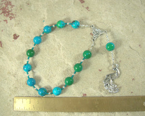 Hera Pocket Prayer Beads in Chrysocolla: Greek Goddess of the Sky, Marriage, Queen of Olympus