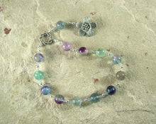 Hypnos Pocket Prayer Beads in Rainbow Fluorite: Greek God of Sleep - Hearthfire Handworks 