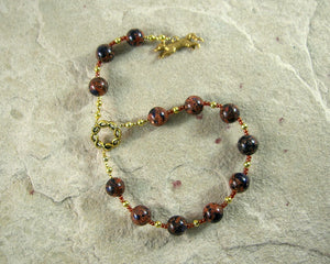 Loki Pocket Prayer Beads in Goldstone: Norse God of Chaos, Change, Transformation - Hearthfire Handworks 