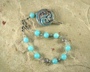 Manannan (Manannan mac Lir) Pocket Prayer Beads in Aquamarine: Irish Celtic God of the Sea - Hearthfire Handworks 