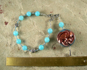 Manannan (Manannan mac Lir) Pocket Prayer Beads in Aquamarine: Irish Celtic God of the Sea - Hearthfire Handworks 