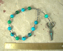 Goddess Pocket Prayer Beads with Nile Goddess Pendant in Chrysocolla