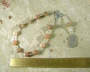 Nyx Pocket Prayer Beads in Moonstone: Greek Goddess of the Night - Hearthfire Handworks 
