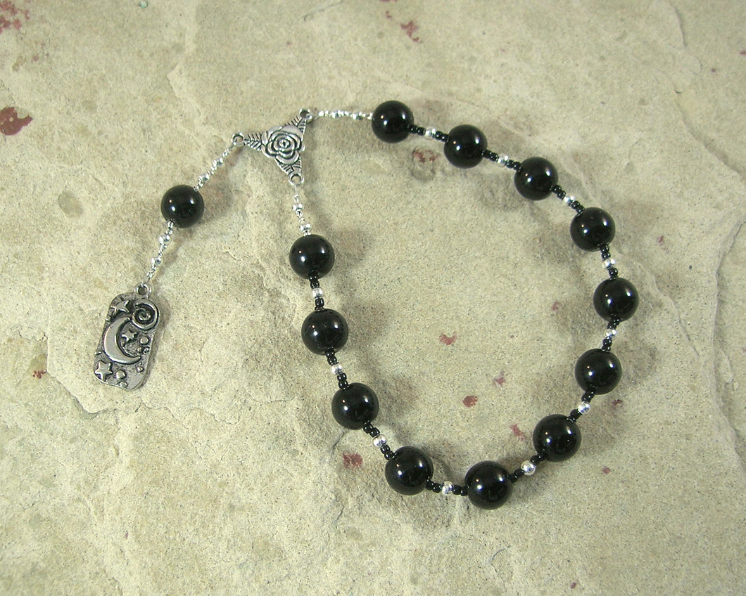 Nyx Pocket Prayer Beads in Black Onyx: Greek Goddess of the Night