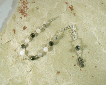 Nyx Prayer Bead Bracelet in Rutilated Quartz: Greek Goddess of the Night - Hearthfire Handworks 